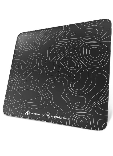 CM05 Contour Glass Gaming Mousepad,Nano-Micro-Etched Texture,Smooth Glass Surface,High Accuracy,Fast-Moving,Anti-Scratch, PU Leather Super Non-Slip Base,Large Size(450×400mm),Black