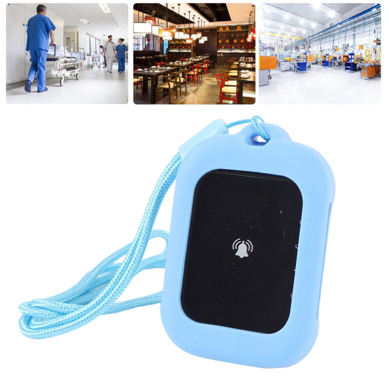 Wireless Calling System 1 Receiver 1 Call Key IPX4 Water Resistant Learning Code for Home School Office Blue - Image 5