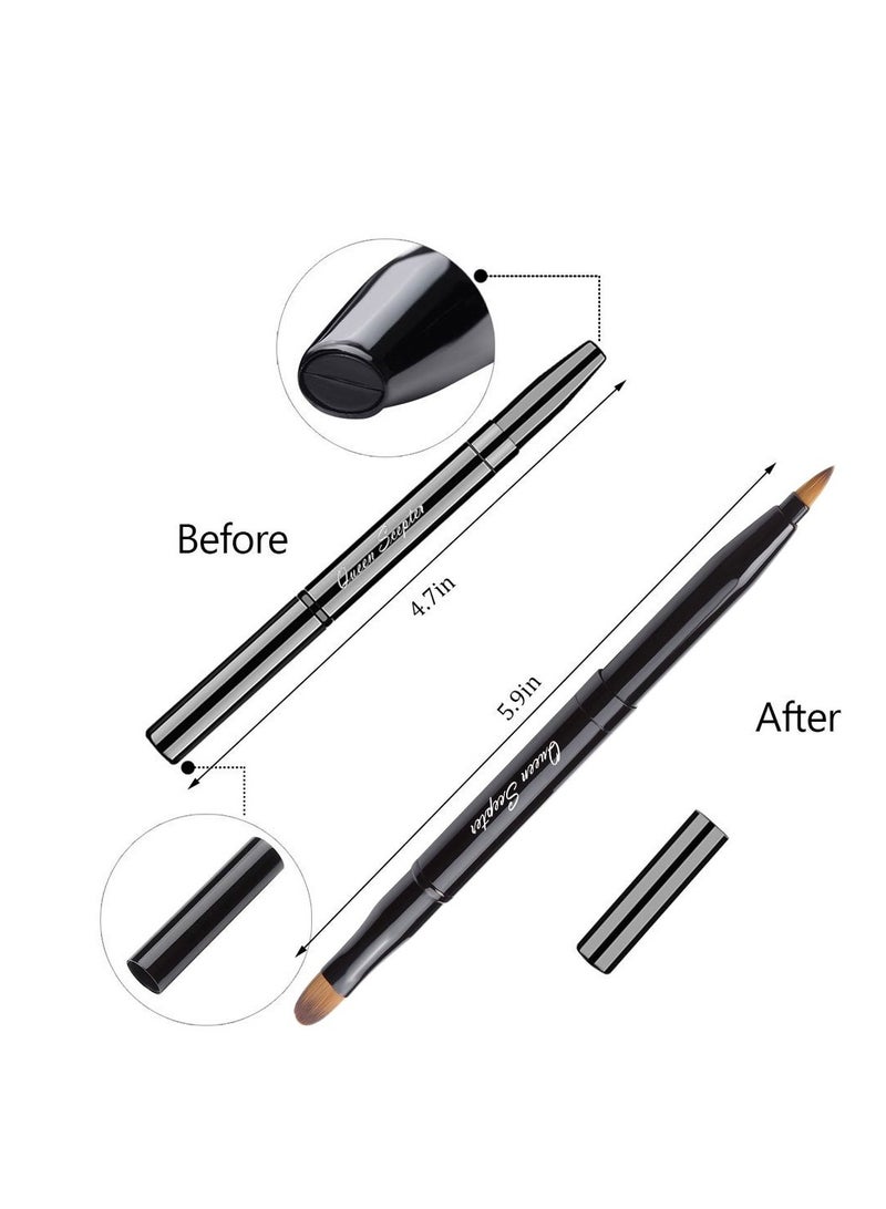 Queen Scepter Retractable Lip Brush Concealer Makeup Dual End Travel Size Lipstick Brush With Cap - Image 4