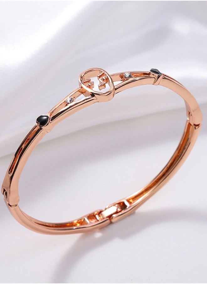 Arabest - Peach Heart Diamond Letter Love Bracelet - Image 1
