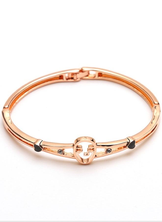 Arabest - Peach Heart Diamond Letter Love Bracelet - Image 1