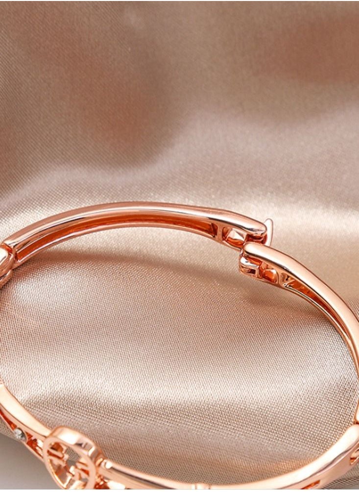 Arabest - Peach Heart Diamond Letter Love Bracelet - Image 1