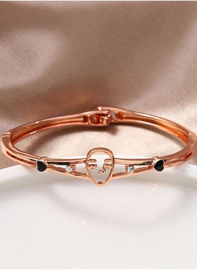 Arabest - Peach Heart Diamond Letter Love Bracelet - Image 1