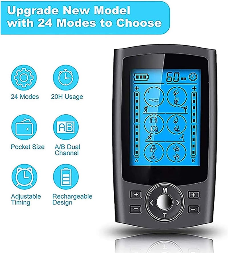 24-mode Physiotherapy Instrument Intelligent Pulse Full Body Massage Charging Meridian Massager, Suitable for Cervical and Lumbar Muscle Stimulation Acupuncture Points Family Acupuncture - Image 4
