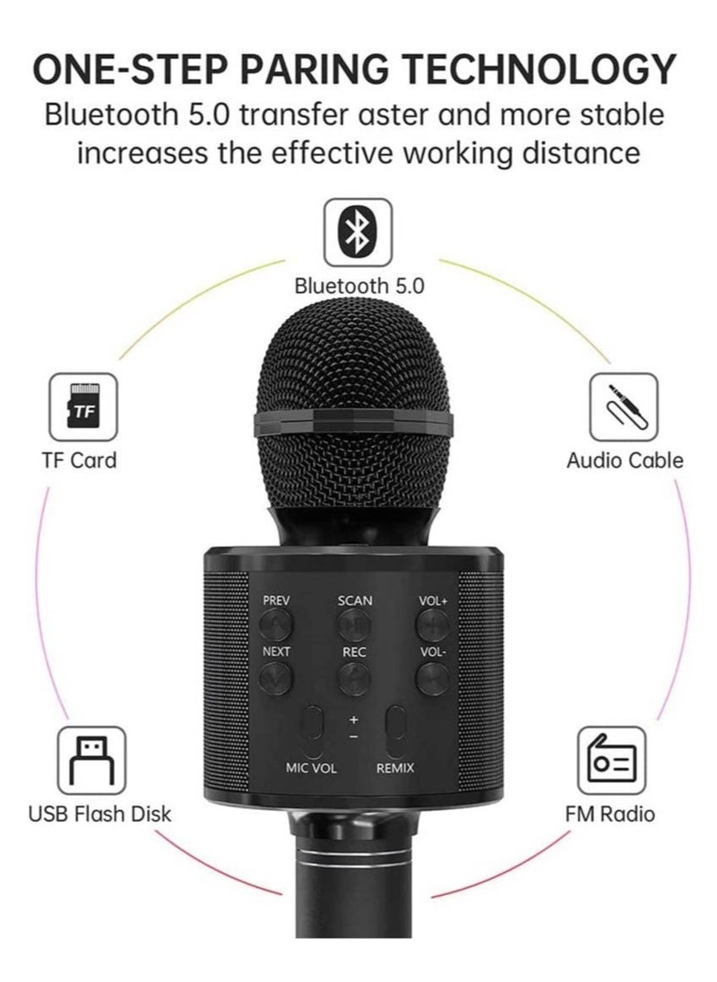 ELTRAZONE Bluetooth Microphone for kids Birthday Gift Toys for Age 3 4 5 6 7 8 9 10 Girls Boys Wireless Karaoke Mircrophone Little Kid Gifts Toy for Toddler Children (Black) - Image 4