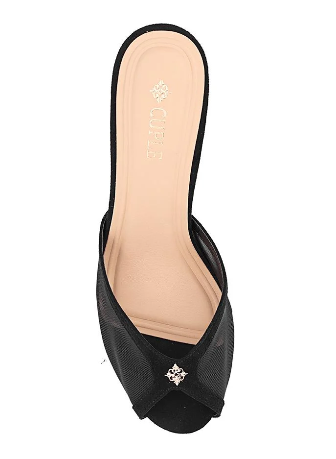 Cuple Coffee Cuple Mesh Strap Heeled Sandals for Women | Best Price UAE