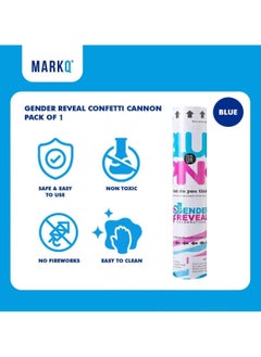 MARKQ Blue Gender Reveal Confetti Cannon 30 cm Party Poppers For Pregnancy Announcement and Baby Girl Gender Reveal Party Supplies 5 Pack, 30cm  - Image 2