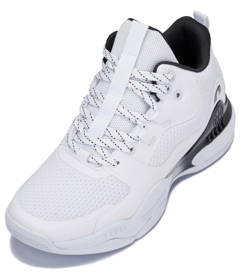 CALTO Men's Invisible Height Increasing Elevator Shoes - White/Black Basketball High-Top Sporty Sneakers - 3.0 Inches Taller - Q394 - Size 7 D(M) US - Image 1