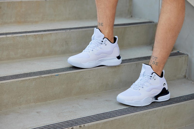 CALTO Men's Invisible Height Increasing Elevator Shoes - White/Black Basketball High-Top Sporty Sneakers - 3.0 Inches Taller - Q394 - Size 7 D(M) US - Image 2