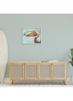 Stupell Industries Stupell Industries Pelican's Lost Supper Fish and Patterned Feathers, Design by Lisa Morales, White Framed, 24 x 30  - Image 2