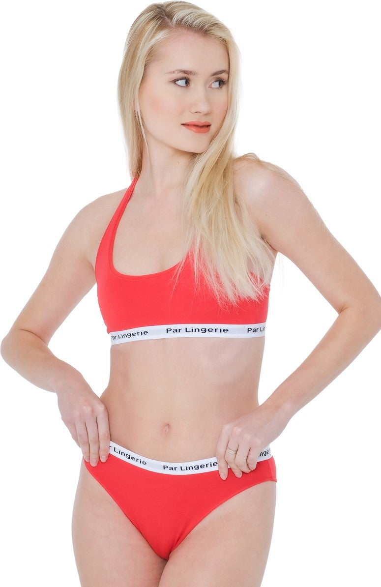 Par Lingerie Sports Bustier Set Red - Image 1