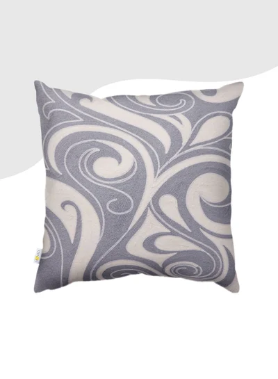 Donetella Decorative Embroidered Cushion Cover grey/beige 45x45Cm(Without Filler)