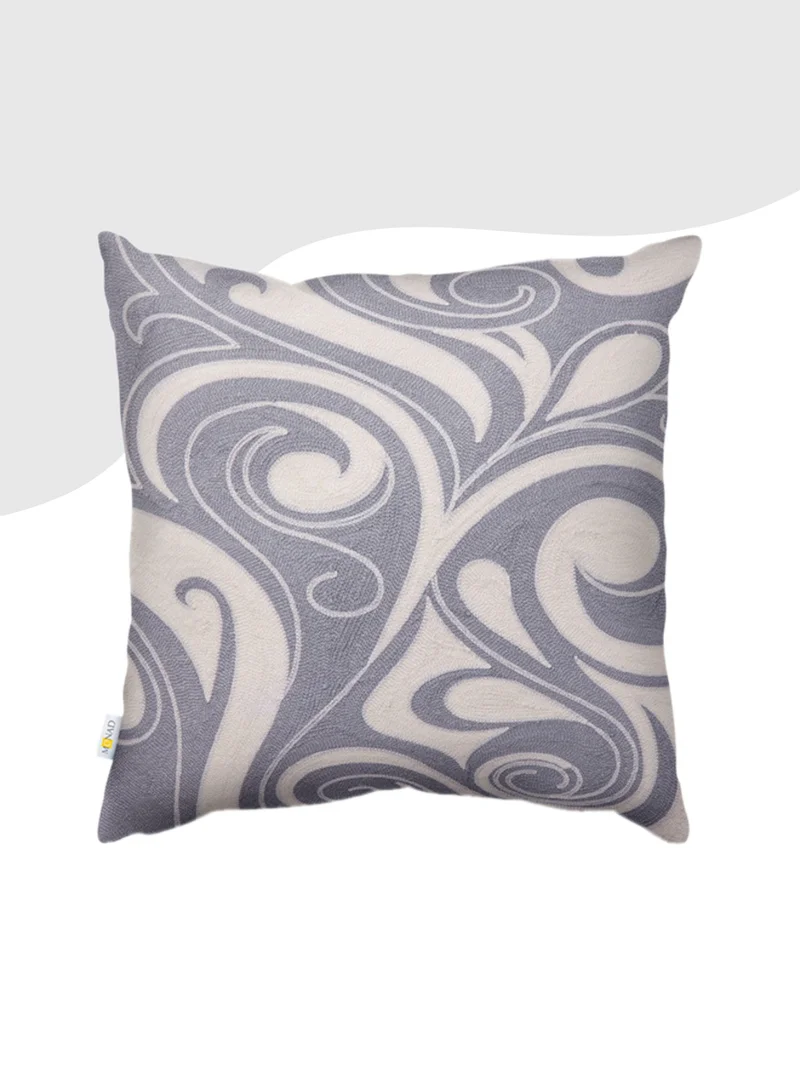 Donetella Decorative Embroidered Cushion Cover grey/beige 45x45Cm(Without Filler)