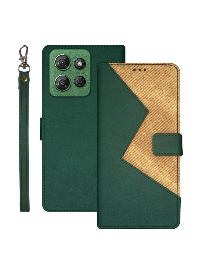 إيدويي جراب لهاتف Motorola Moto G Power 2025، جراب جلدي مزدوج اللون - Image 1