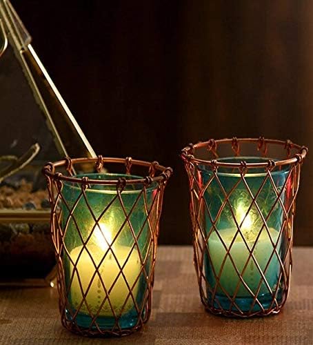 Quace Iron Cage Glasses Candle Holder - Set of 2 - Image 2