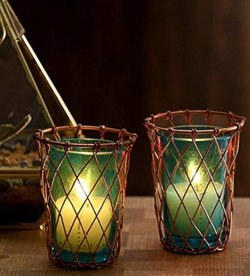 Quace Iron Cage Glasses Candle Holder - Set of 2 - Image 5