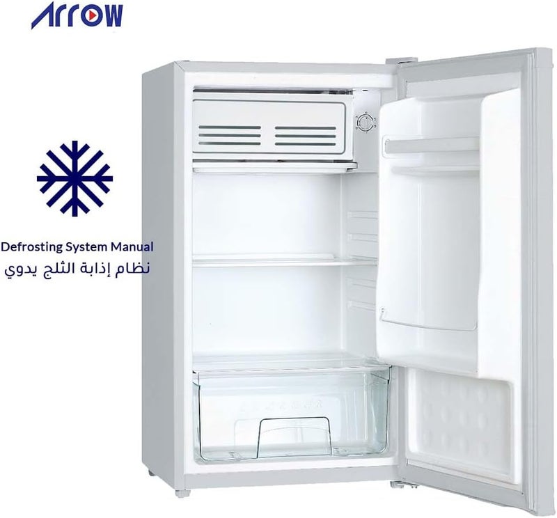 89L Single Door Refrigerator with 10L Freezer, 3.3 Cu.Ft. Capacity, LED Lighting, Low Noise (39 dB), Manual Defrost, Mechanical Temperature Control, Food Care Drawer | Model: RO1-139LW - Image 1