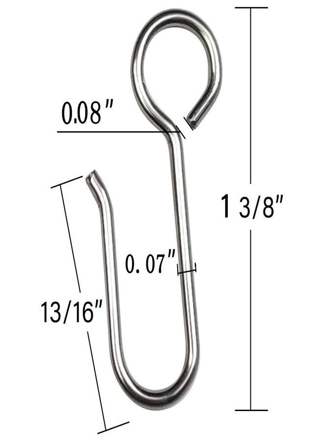TOM TOOL 33 PCS Stainless Steel Curtain Hooks for Drapes, Curtain Track, Wire, Shower, Door (Silver) - Image 3