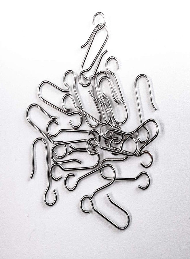 TOM TOOL 33 PCS Stainless Steel Curtain Hooks for Drapes, Curtain Track, Wire, Shower, Door (Silver) - Image 1