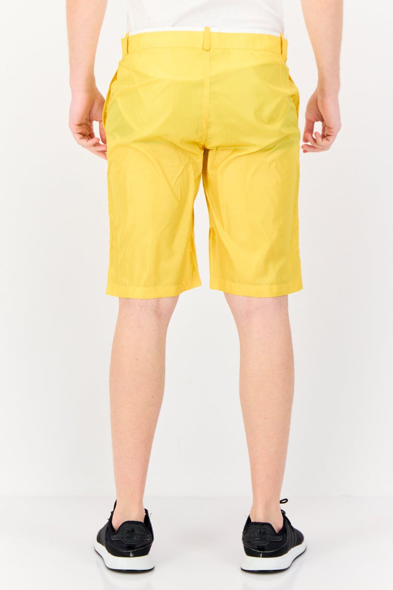 GAS Men Solid Basic Shorts, Yellow - Image 2