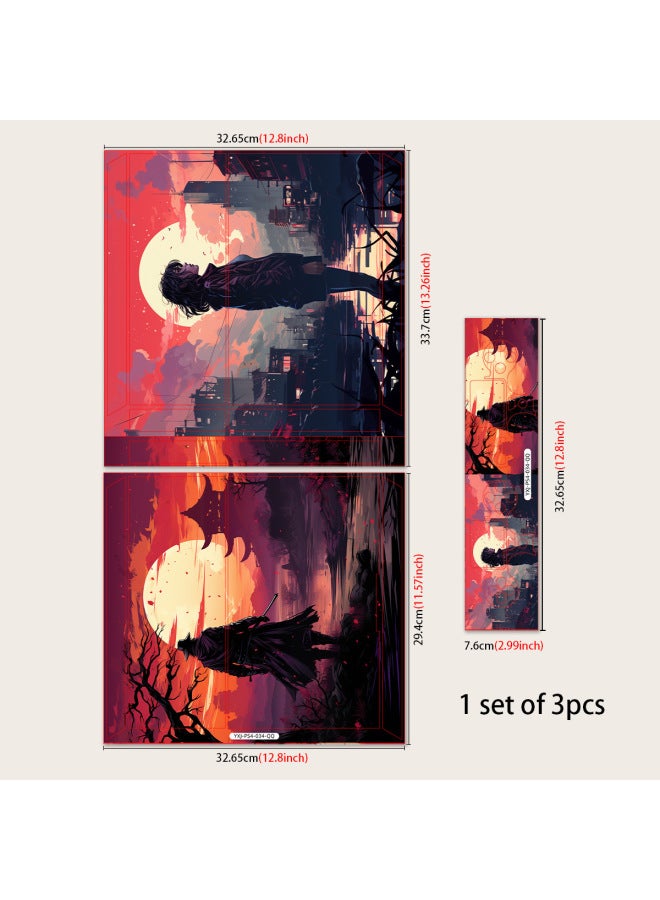 For Sony Game Console 3PCS PS4 Film Sticker PVC Sticker-Color:YXJ-PS4-034 - Image 1