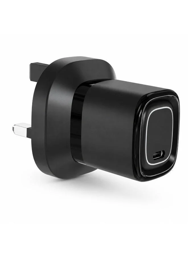 WYE 25W USB-C Fast Charger | Single Port Power Adapter | Fast Charging Wall Charger | Compact Design | Compatible with Smartphone & Tablet | Black