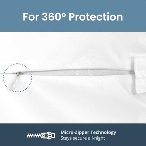 SafeRest Zippered Mattress Protector - Premium 12-15 Inch Waterproof Mattress Cover for Bed - Breathable, Noiseless Washable Mattress Encasement - Queen - Image 4