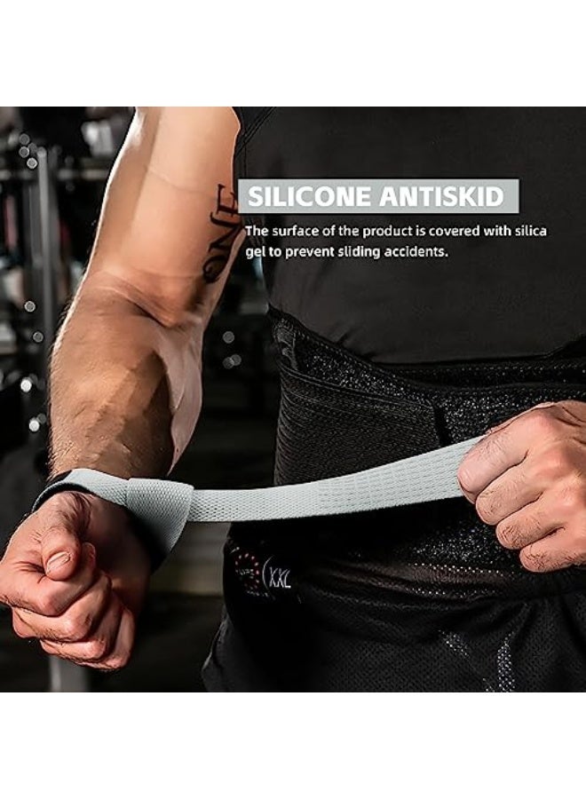 SKDK Cotton Hard Pull Wrist Lifting Straps Grips Band-Deadlift Straps with Neoprene Cushioned Wrist Padded and Anti-Skid Silicone - for Weightlifting, Bodybuilding, Xfit, Strength Training - Image 4