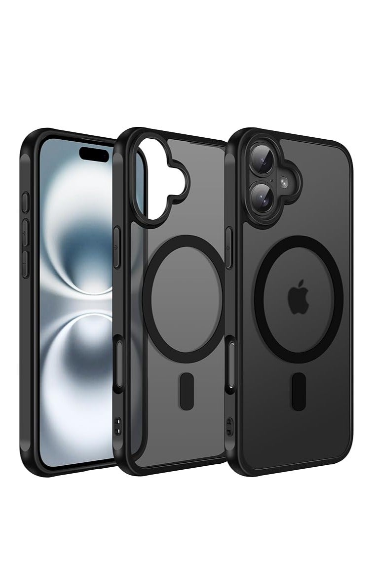 Magnetic Phone Case for iPhone 16 Plus with MagSafe Mobile Phone Back Cover Shockproof Back Case, Black