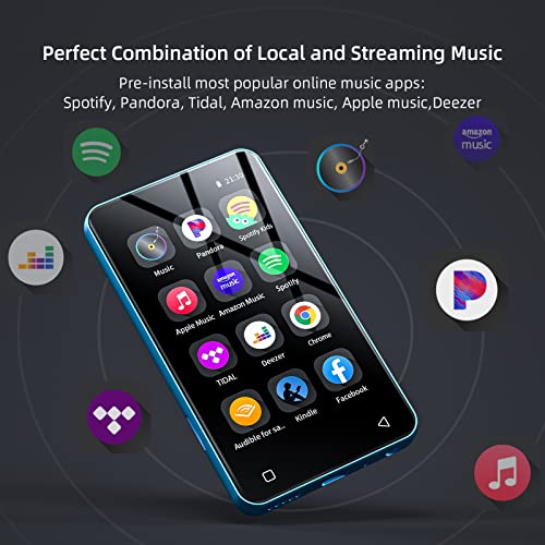 innioasis MP3 Player with Bluetooth and WiFi,MP3 Player with Spotify,Spotify Kids,Audible,Pandora,Amazon Music,4" Music Player MP4 Up to 1TB(80GB,Blue_White) - Image 2