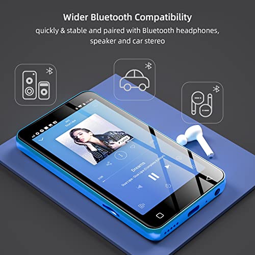innioasis MP3 Player with Bluetooth and WiFi,MP3 Player with Spotify,Spotify Kids,Audible,Pandora,Amazon Music,4" Music Player MP4 Up to 1TB(80GB,Blue_White) - Image 5