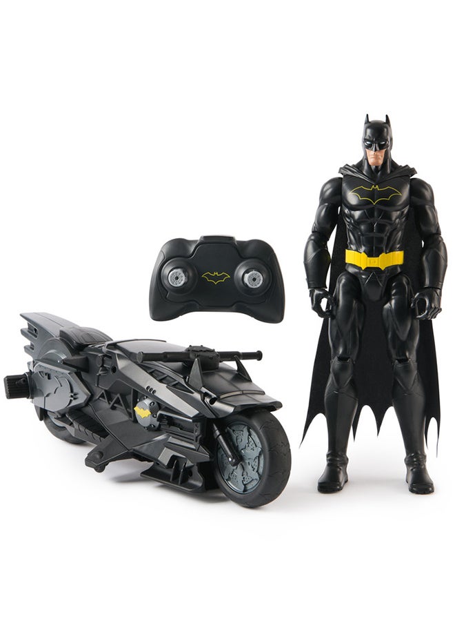 Spinmaster دراجة باتمان RC بطول 12 بوصة من DC، لعبة دراجة نارية عن بعد، حركة عالية السرعة، بطارية قابلة للشحن، للأعمار من 4 سنوات وما فوق - Image 1