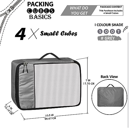 TRIP ON GO Kids Travel Organizer Pouch, Packing Cubes For Travel, Cloth Organizer For Travel, Suitcase Organizer For Travelling, Packing Bags For Travelling (Grey, Small - Pack of 4) - Image 2