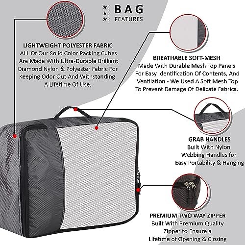TRIP ON GO Kids Travel Organizer Pouch, Packing Cubes For Travel, Cloth Organizer For Travel, Suitcase Organizer For Travelling, Packing Bags For Travelling (Grey, Small - Pack of 4) - Image 3