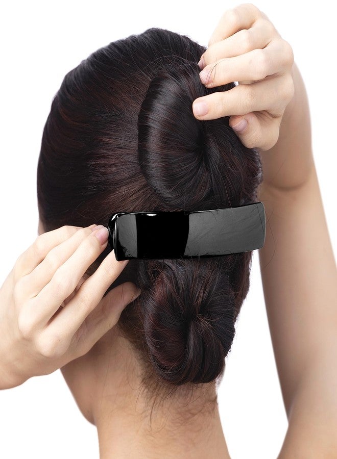 RC ROCHE ORNAMENT 6 Pcs Womens Classic Alligator Duckbill Clips Side Slide Firm Grip Barrettes Girls Beauty Accessory Plastic Pin Hairclip Clamps Beautiful Hair Décor, Medium Black - Image 3