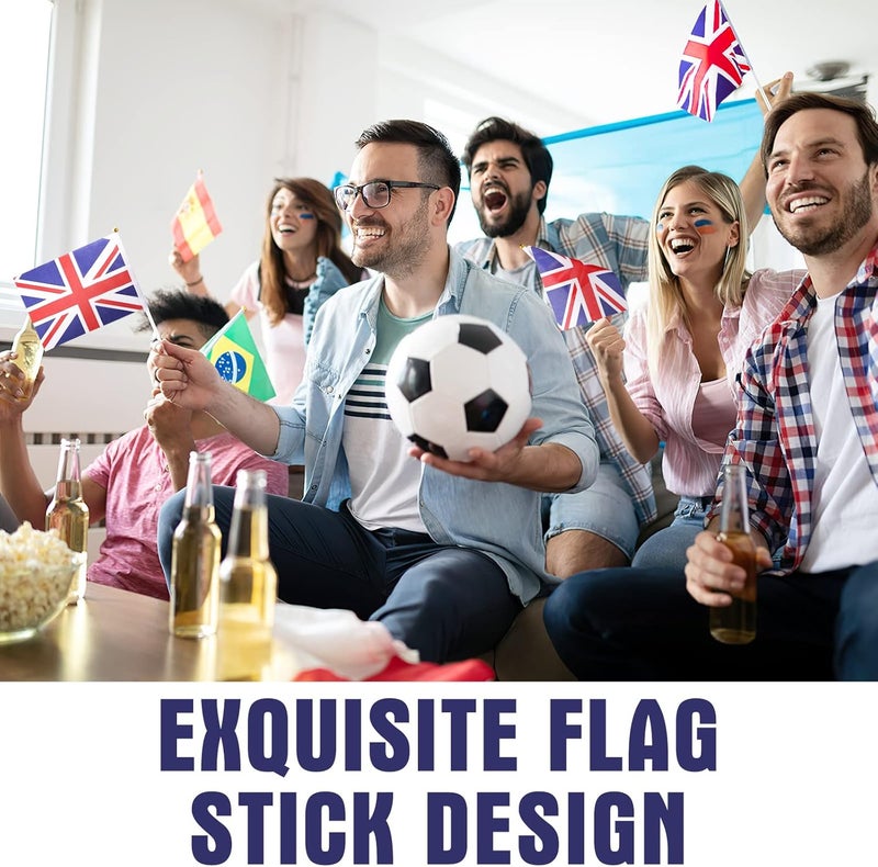 LUOEM 50 Pack Union Jack Flags on Sticks, British UK Hand Waving Flags for Patriotic Celebrations, 2026 Football & Sports Events, Street Garden Party Decorations - Image 2