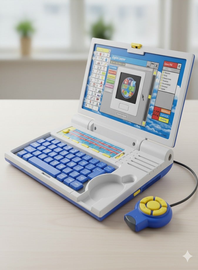 English Learner Educational Laptop for Kids Ages 3+, Interactive Learning Computer Toy with Mouse, 20 Fun Educational Activities for Alphabet, Numbers, Spelling, Games and Music, Skill Development Gift for Boys and Girls - Image 1