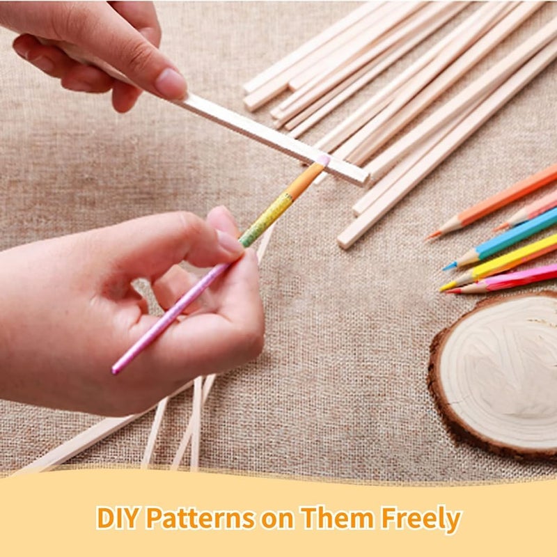 120 Basswood Diy Sticks, 0.2 X 0.2 X 11.8 Inches, Unfinished Wooden Dowels For Kids Arts And Craft Projects - Image 5
