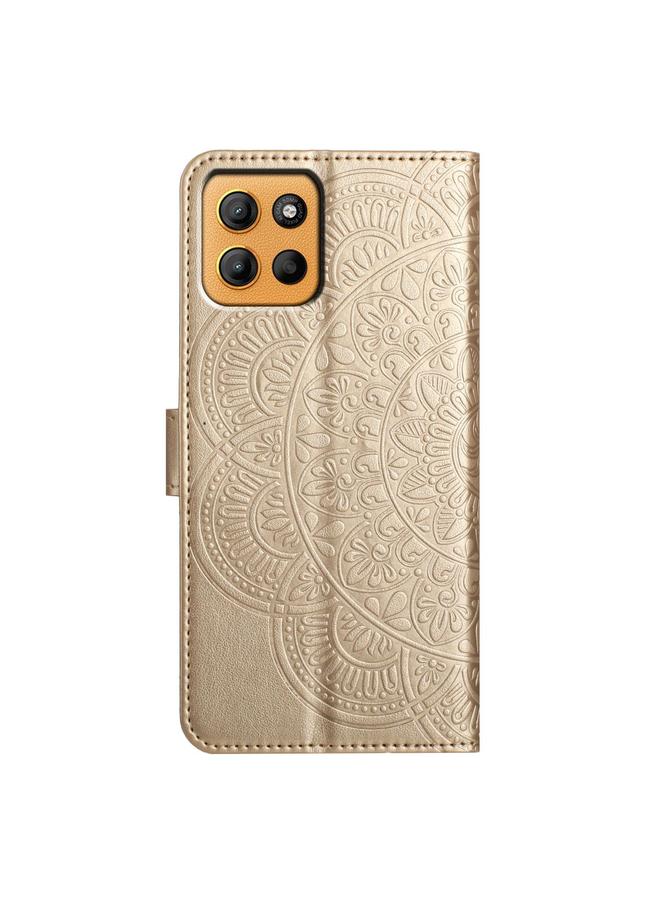 اس-توب جراب لهاتف موتورولا موتو جي 15 مصنوع من الجلد المنقوش بالزهور - Image 4