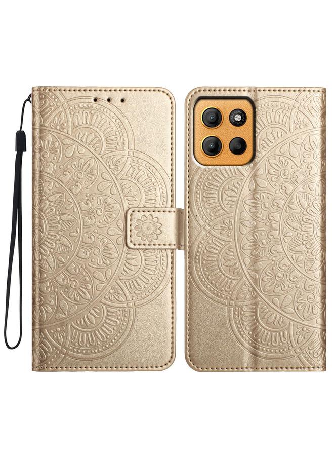 اس-توب جراب لهاتف موتورولا موتو جي 15 مصنوع من الجلد المنقوش بالزهور - Image 1