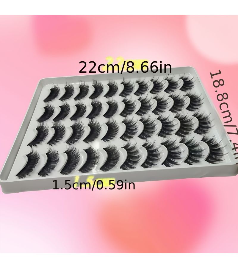 20 Pairs False Eyelashes 2 Styles Dense 3D Fluffy Extension 14mm to 16mm - Image 4