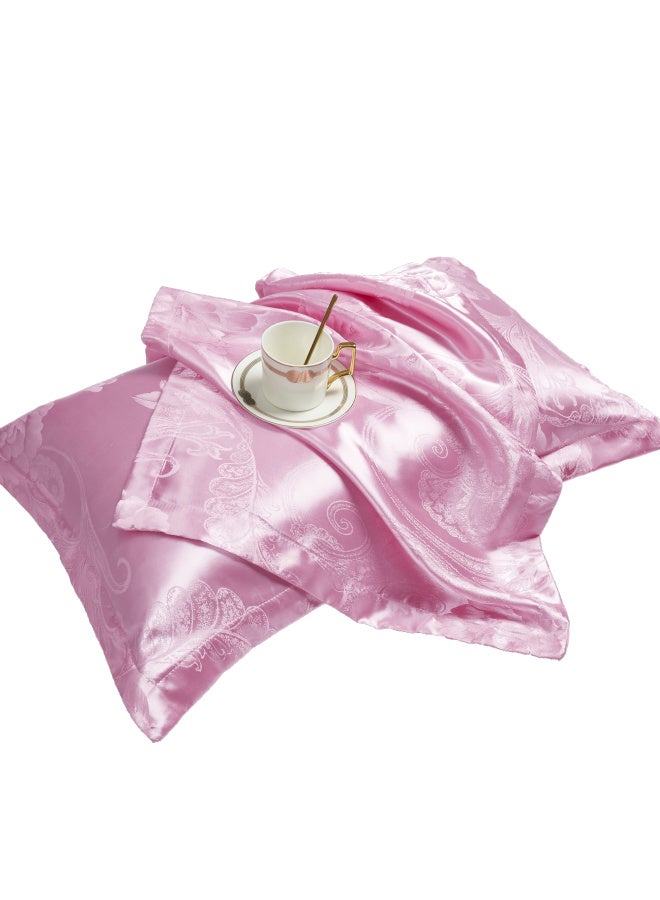 European-style Satin Jacquard Pillowcase A Pair Of Adult Single And Double Pillowcase Pillowcase 48 × 74cm Full And-Color:Enjoy Life-jinlan [pair Of Pillowcases]★-Specifications:48cmX74cm★  - Image 5