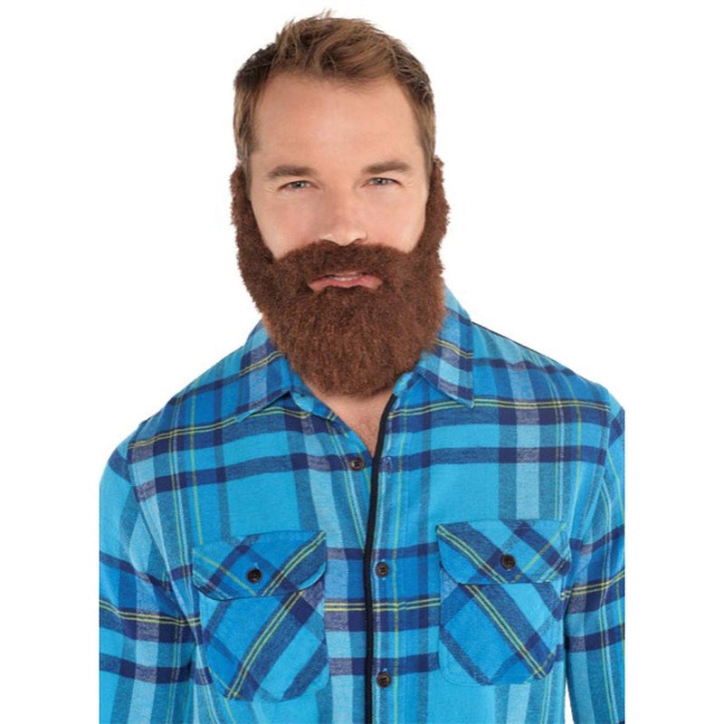 Amscan Brown Lumberjack Beard and Moustache Adult Size 1 Pc NaturalLooking Synthetic Hair Cosplays and Costume Parties - Image 2