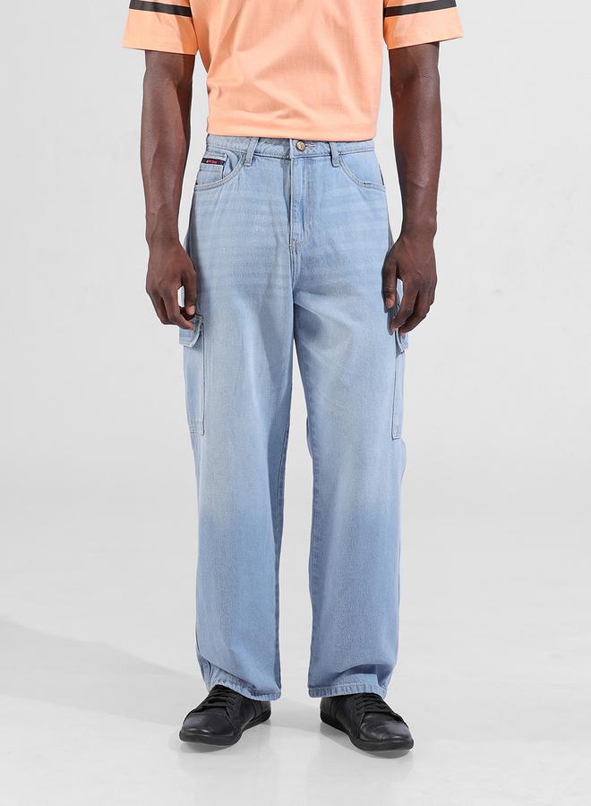 The Indian Garage Co Men Mid Rise Baggy Fit Cargo Jeans - Image 2