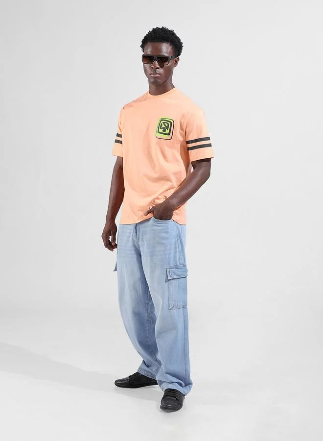 The Indian Garage Co Men Mid Rise Baggy Fit Cargo Jeans