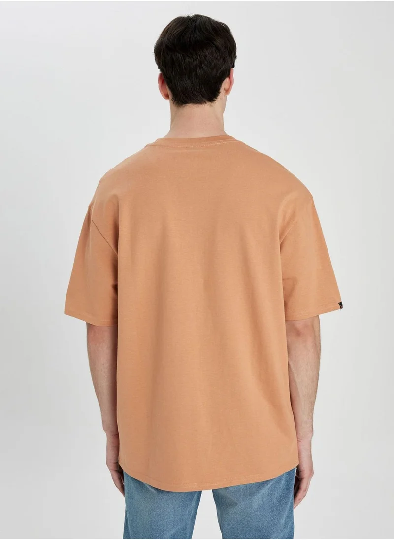 DeFacto Comfort Fit Crew Neck Printed T-Shirt