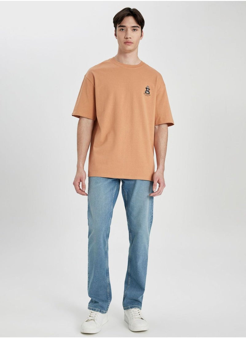 DeFacto Comfort Fit Crew Neck Printed T-Shirt  - Image 2