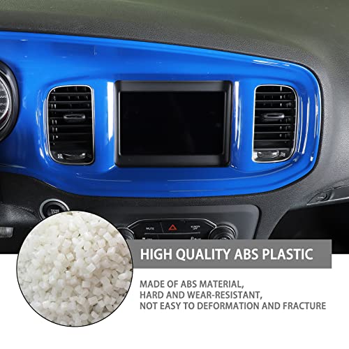 JWWY for Charger Center Consoles Dash Board Dashboard Instrument Gauge Cluster Dash Fascia Trim Panel Garnish Bezel for 2015-2026+ Dodge Charger Interior Accessories,ABS Blue 5pcs - Image 5