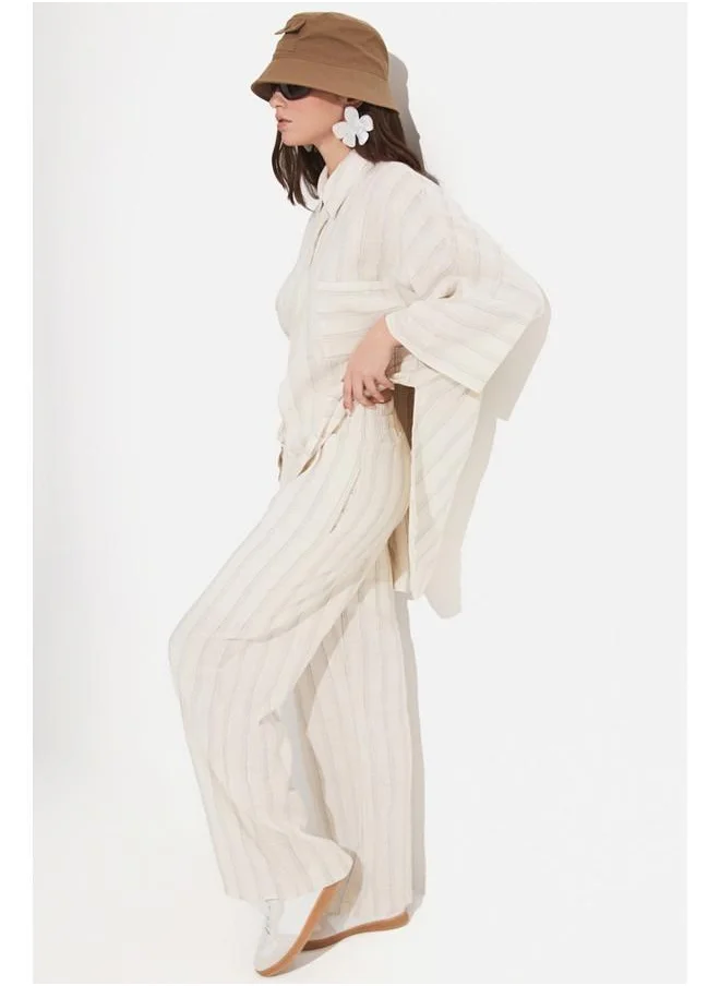 JUNE June Shirt Trousers Set Stone - Grey