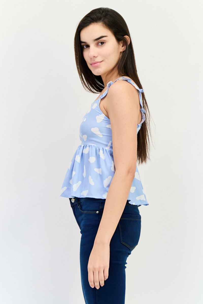 ONLY Women Square Neck Sleeveless Allover Print Top, Multicolor - Image 2